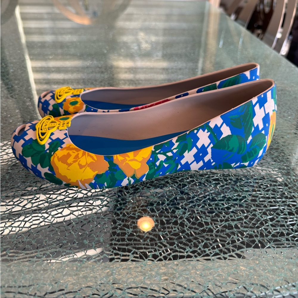 Vivienne Westwood Melissa Multicolor Patterned Flats 10 - Picture 4 of 8